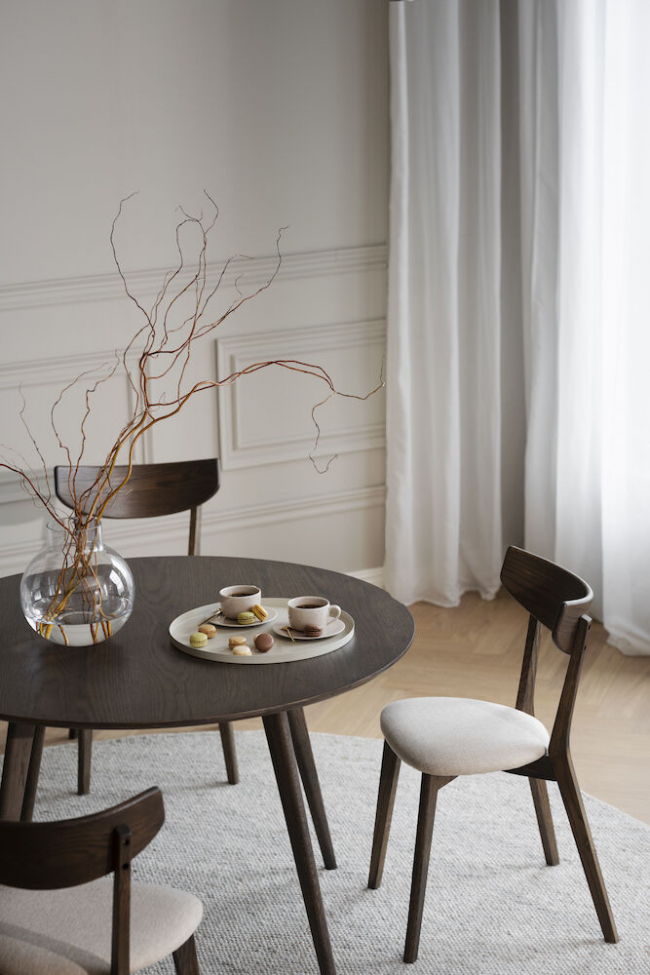 Stół jadalny 'Yumi' Okrągły 115cm - Brązowy