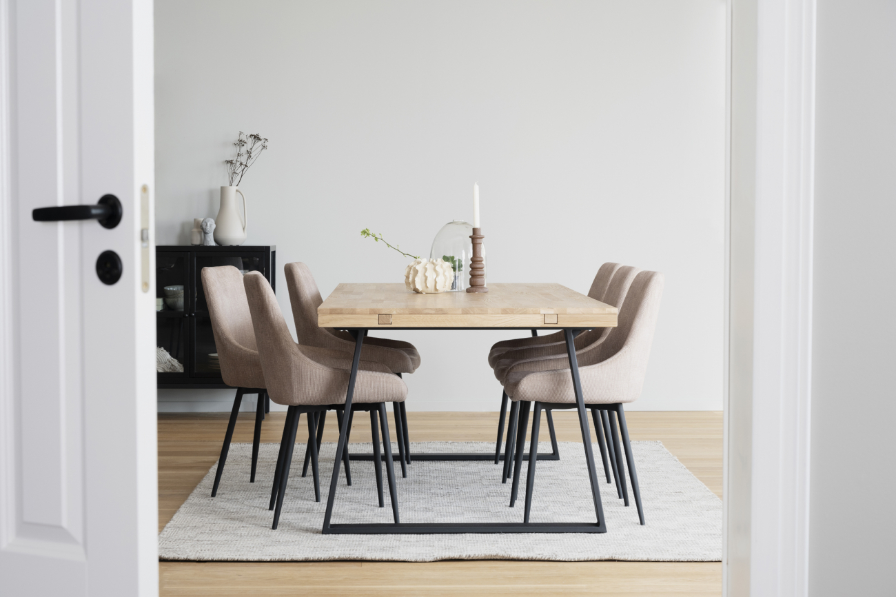 Stół 'Brooklyn' 220x95cm - Dąb/Czarne nogi U