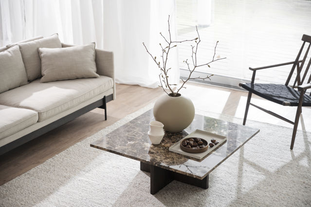 Stolik kawowy 'Brooksville' 90x90cm - Brązowy