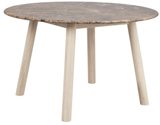 Stół jadalny 'Taransay' Okrągły 125cm - Brazowy/Biały pigmentowany