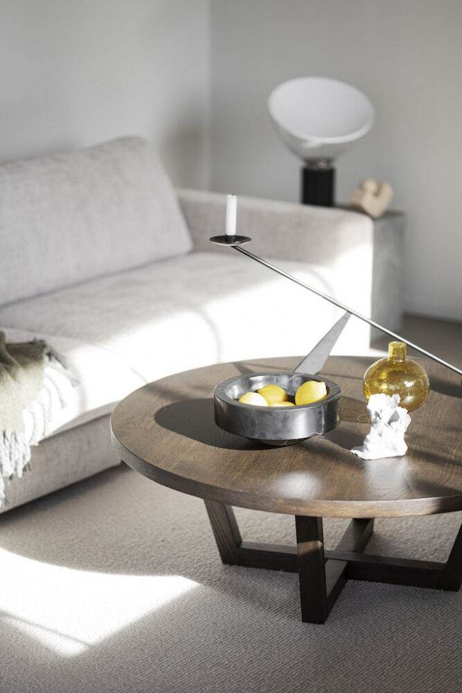 Stolik kawowy 'Boxford' Okrągły 110cm - Ciemny dąb