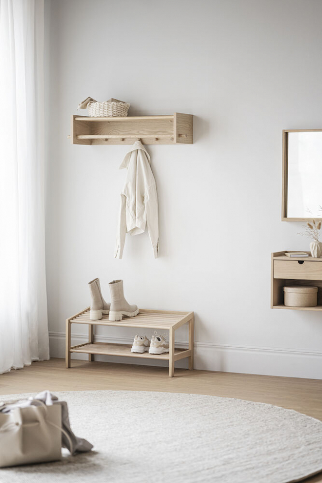 Półka na kapelusze 'Hillmond' - Jasny dąb