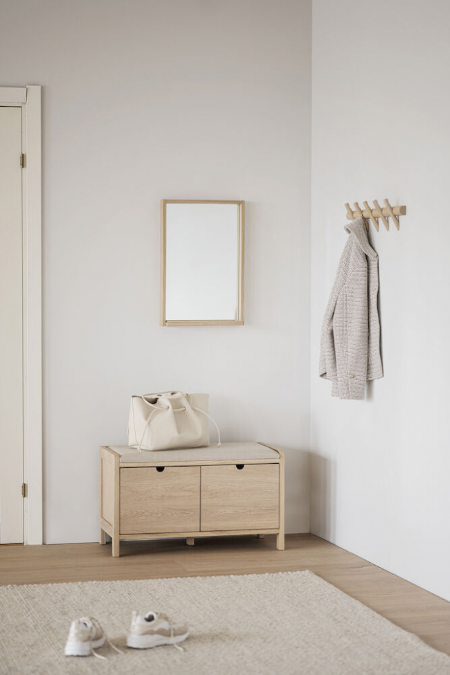 Ławka w hallu 'Hillmond' 80cm - Jasny dąb