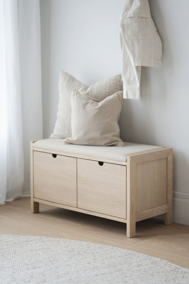 Ławka w hallu 'Hillmond' 80cm - Jasny dąb