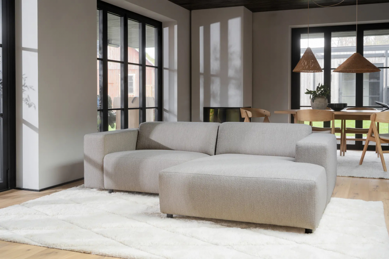 Sofa 3-osobowa 'Willard' z chaise longue H - Beżowy