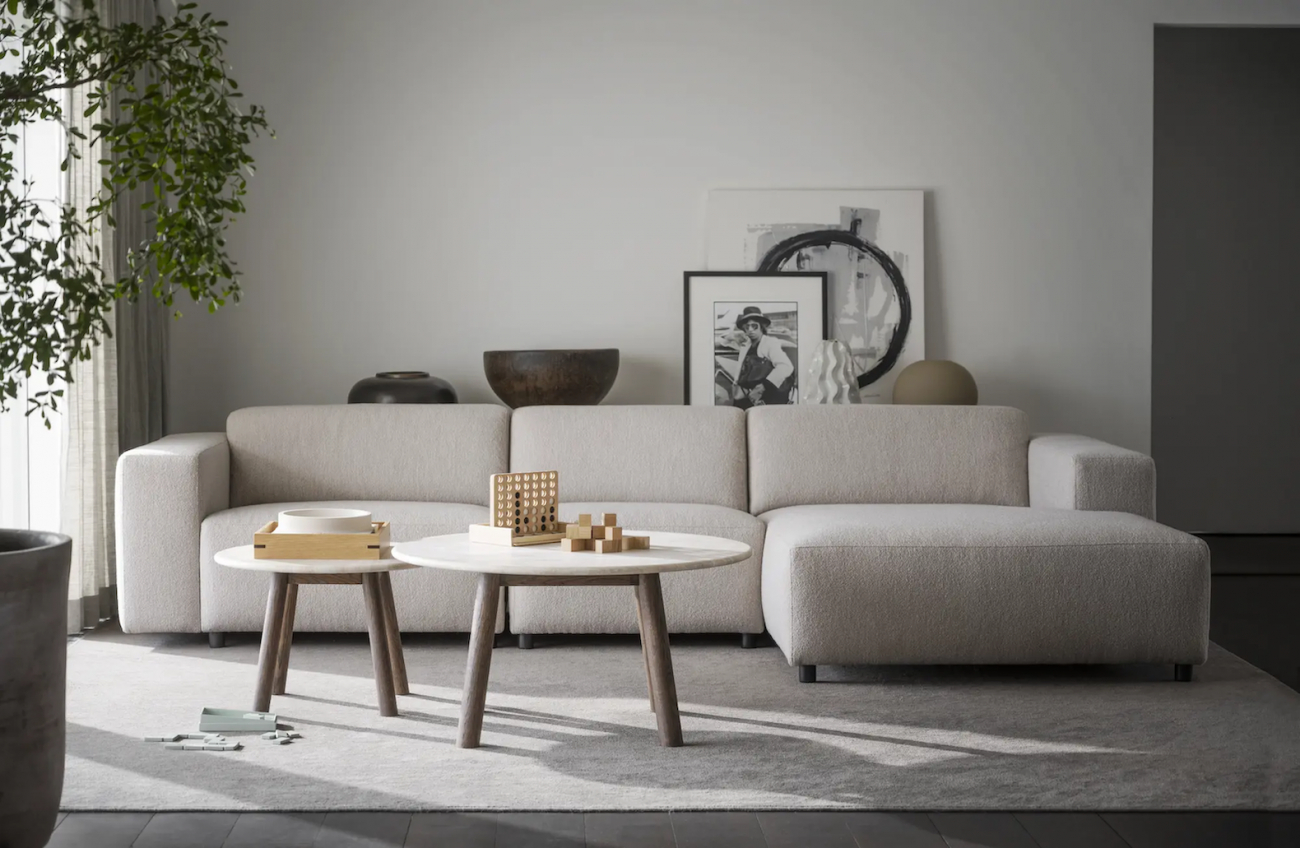 4-osobowa sofa 'Willard' z chaise longue H - Jasnobeżowa