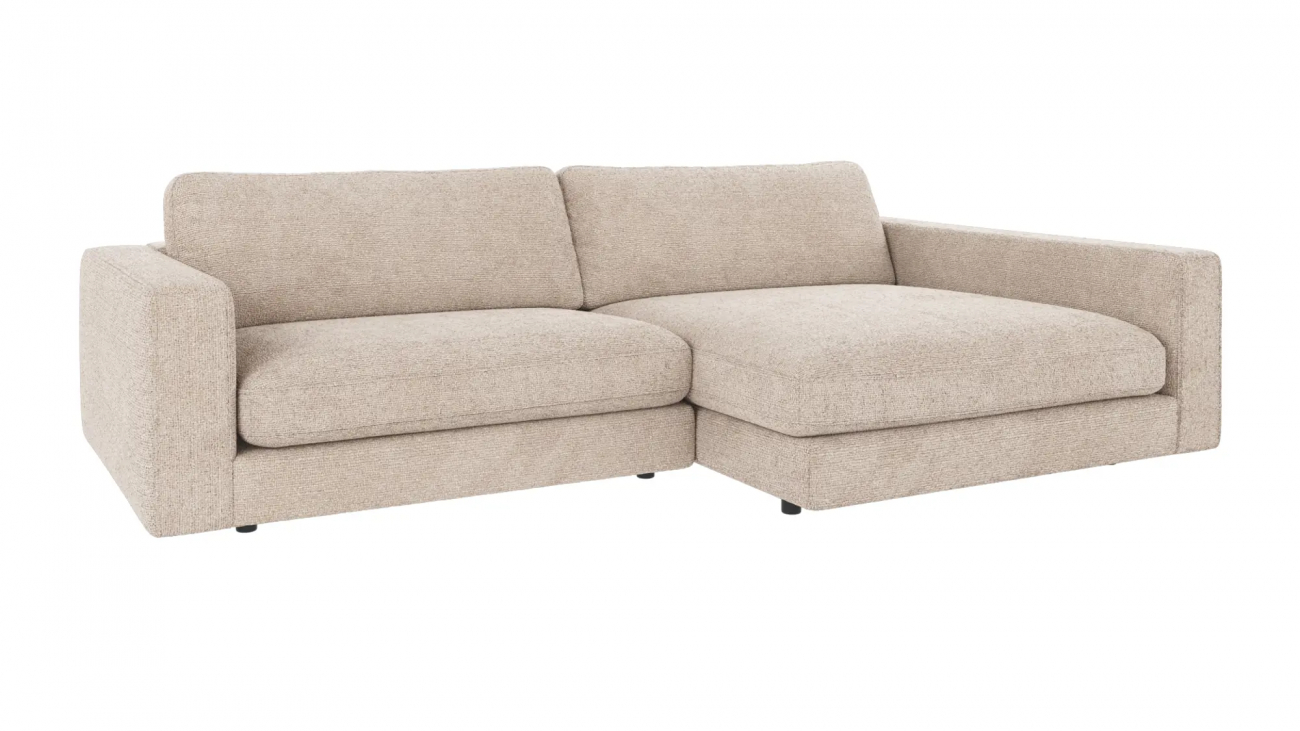 Sofa 3-osobowa 'Duncan' Szezlong H - Jasnoszary