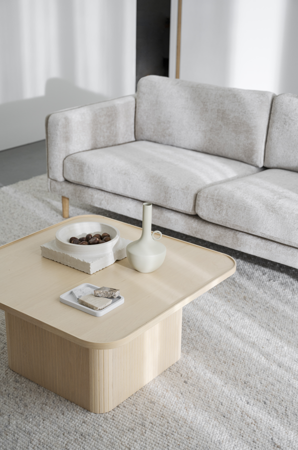 3-osobowa sofa 'Braden' - Jasnobeżowa/białe pigmentowane