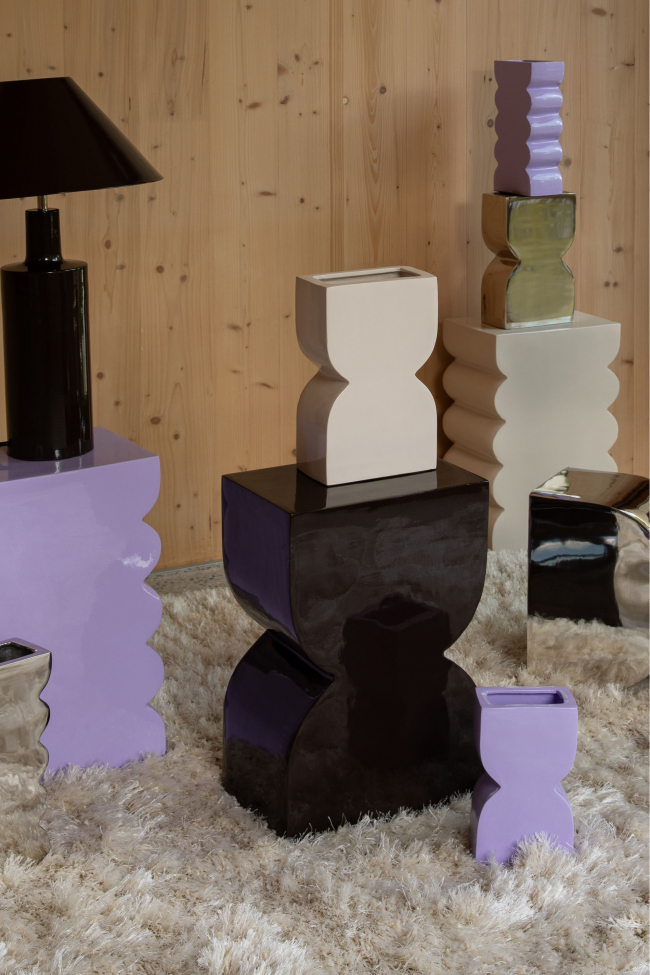 Pufa 'Curves' - Fioletowy