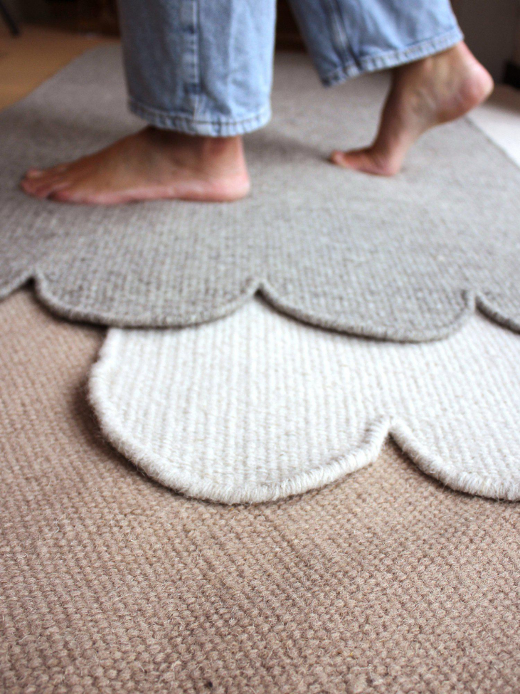 Dywan wełniany 'Fia' 70x140cm - Offwhite