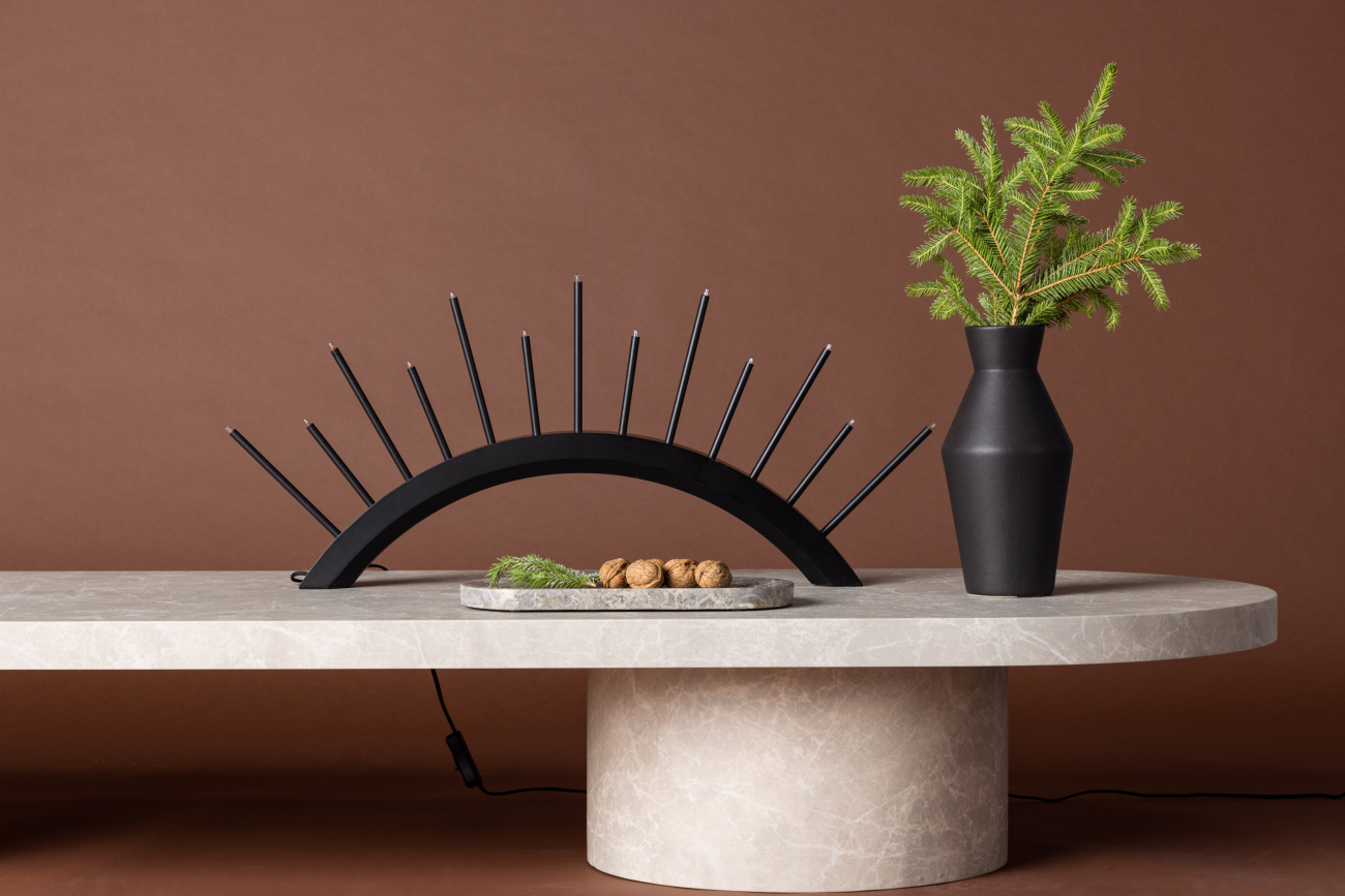 Świecznik adwentowy 'Mölndal' - Czarny