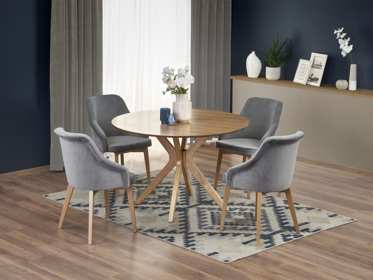 Stół jadalny 'Nicolas' Okrągły 120cm - Naturalny