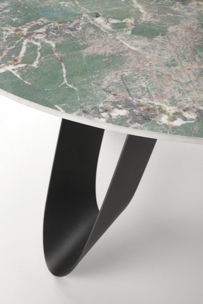 Stół 'Giovanni' Okrągły 135cm - Zielony/czarny