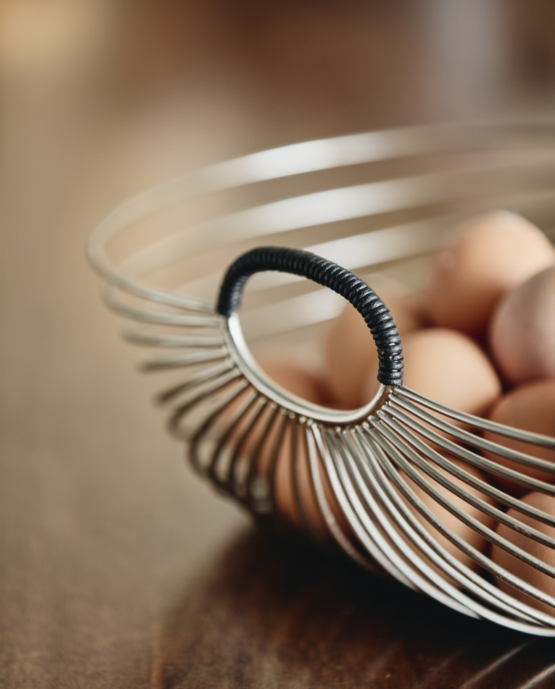 Kosz na owoce 'Jaipur' - Srebrny/Czarny