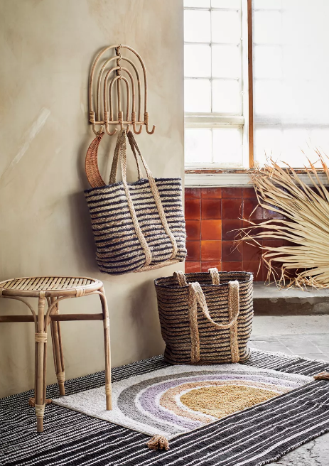 Wieszak na ubrania 'Rattan Coat Rack' - Naturalny
