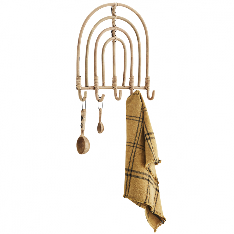 Wieszak na ubrania 'Rattan Coat Rack' - Naturalny
