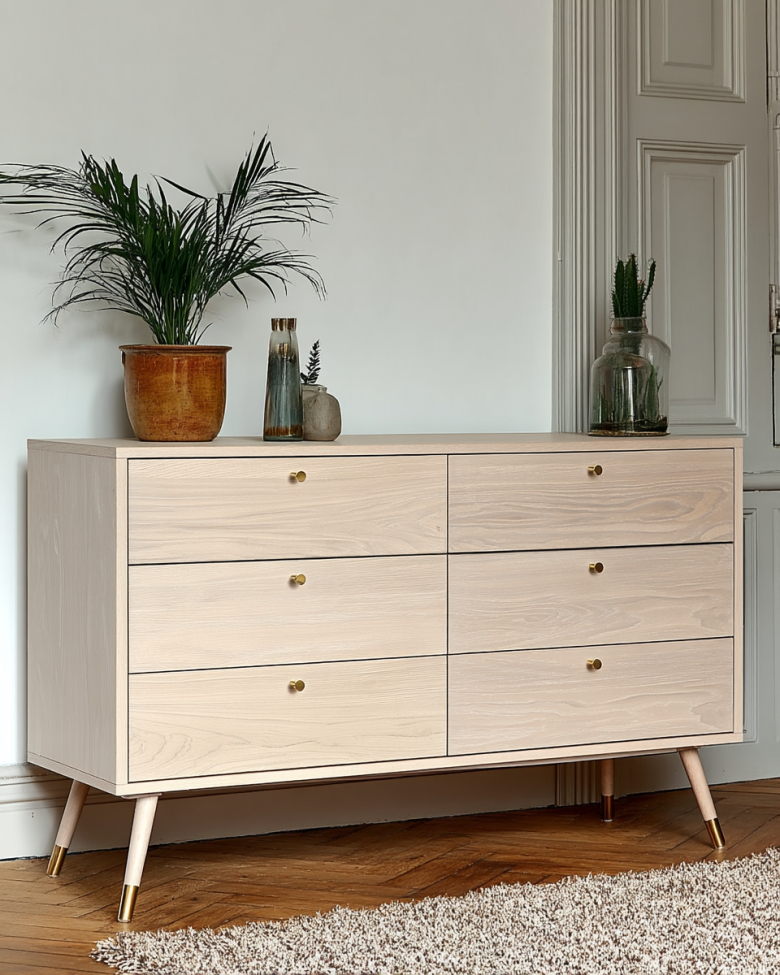 Szafa 'Prime' 6 szuflad - Biały dąb