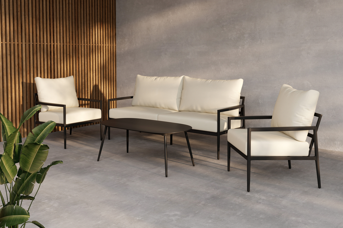 Zestaw wypoczynkowy 'Pozzallo' - Czarny