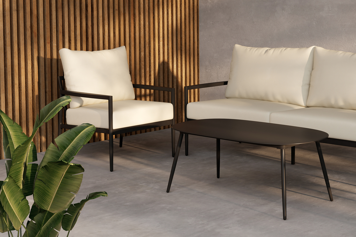 Zestaw wypoczynkowy 'Pozzallo' - Czarny