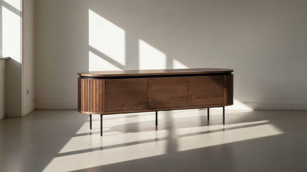 Stolik TV 'Kärra' - Orzech/Czarny