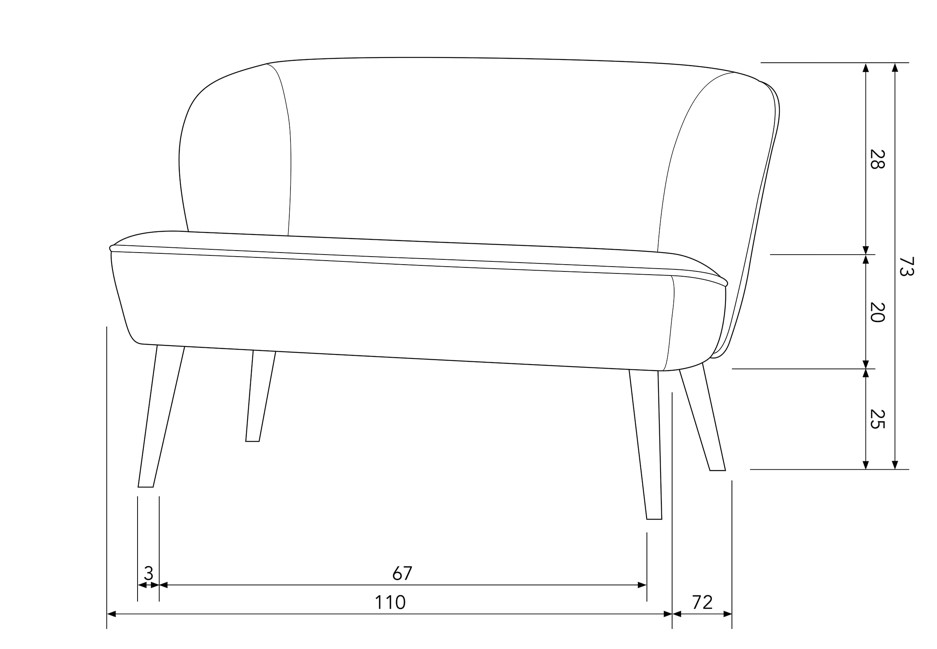 Sofa 'Sara' - Beżowy/Teddy
