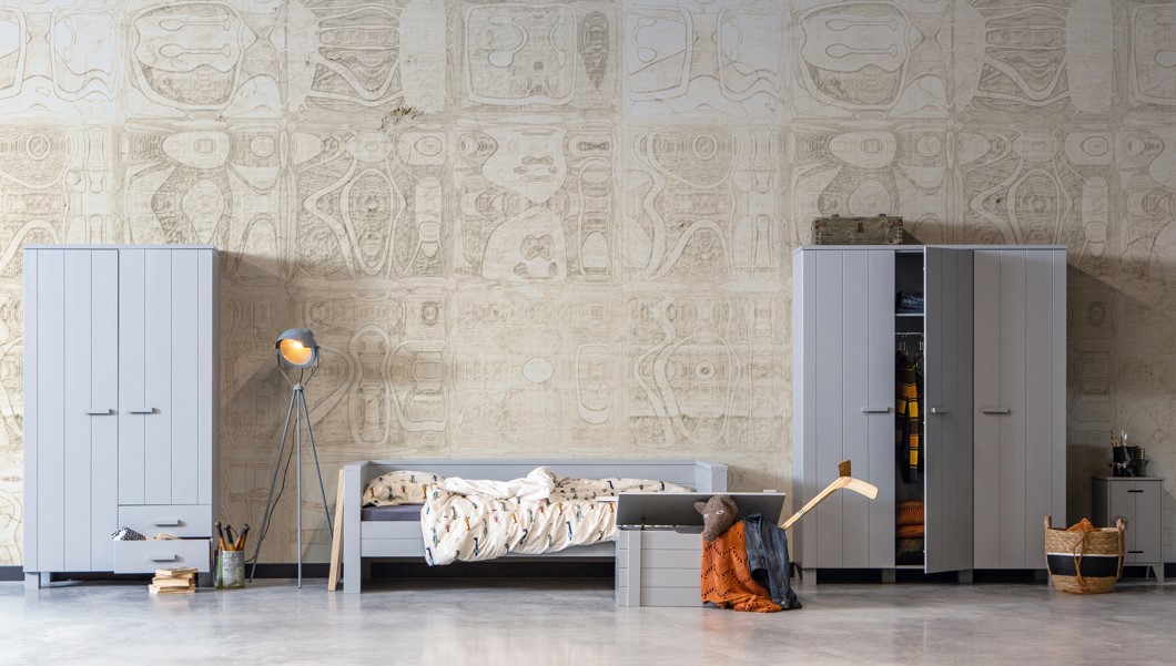 Szafa 'Dennis' 3 drzwi - Szary beton