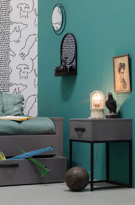 Stolik nocny 'Morris' - Szary