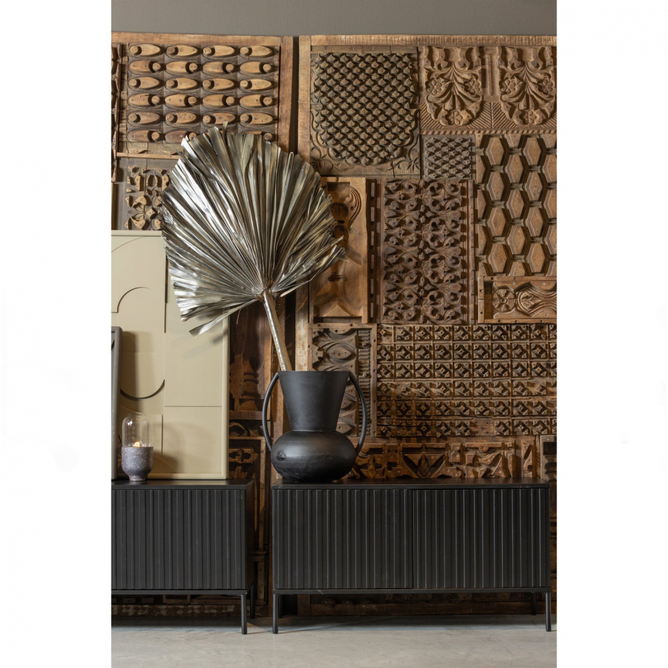 Stolik TV 'New Gravure' 150 cm - Czarny/Czarny