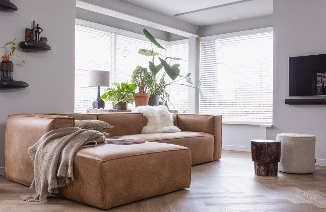 Sofa narożna 'Bean' - Koniak