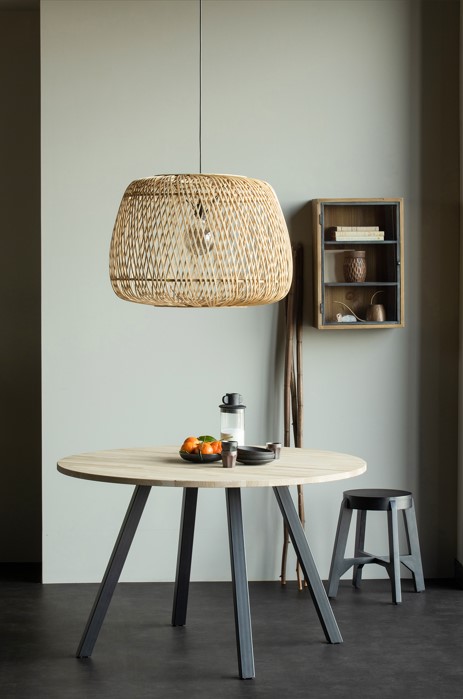 Stół 'Tablo' Okrągły 120cm - Naturalny/Czarny