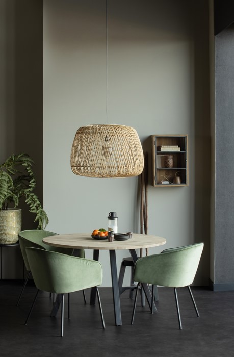 Stół 'Tablo' Okrągły 120cm - Naturalny/Czarny