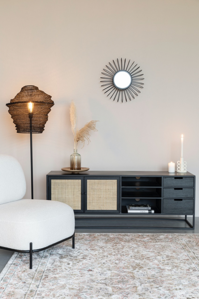 Stolik boczny 'Guuji' - Czarny/Beżowy