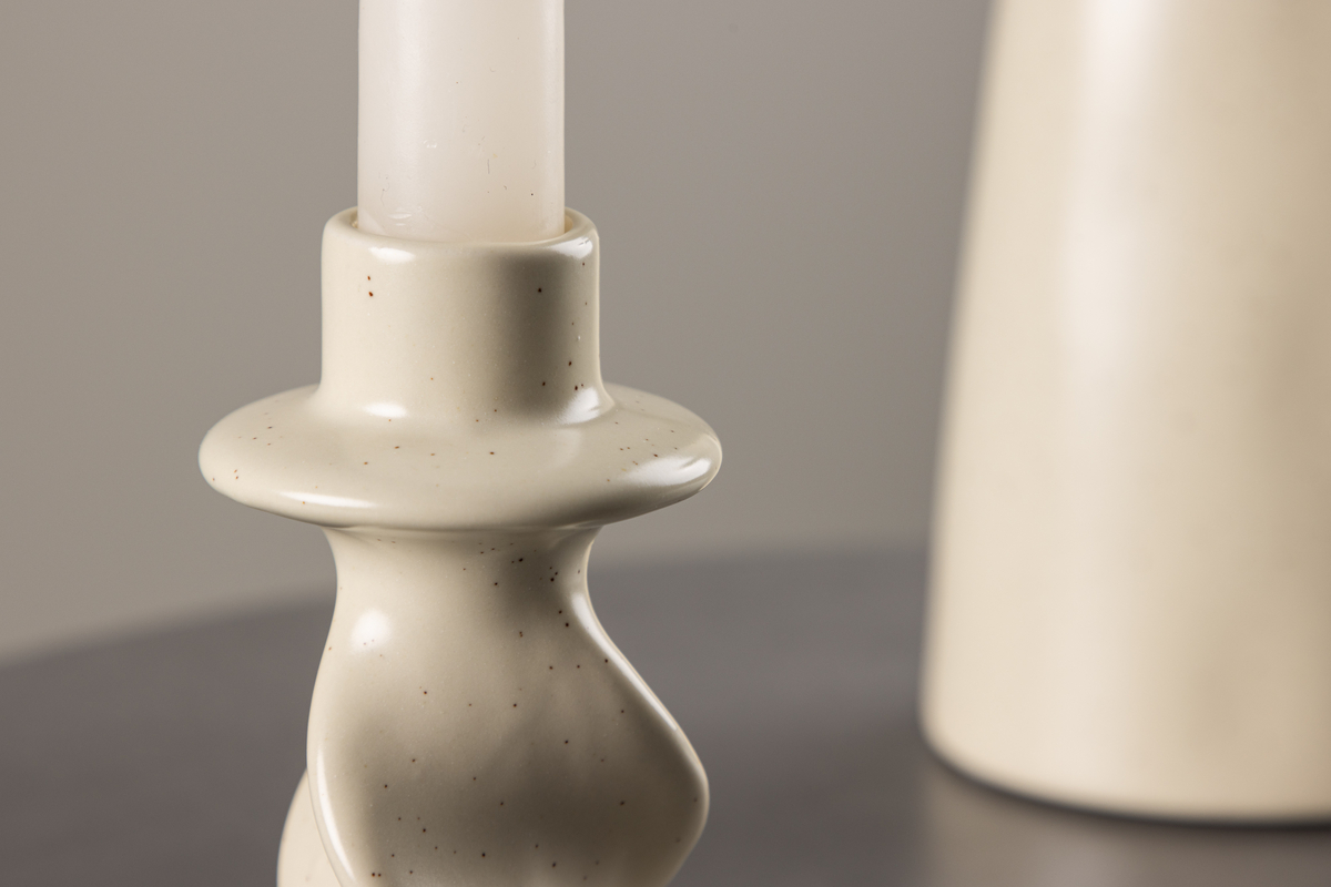 Świecznik 'Brooks' - Beżowy