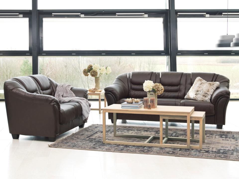 Stolik kawowy 'Makarska' 3 części - Naturalny