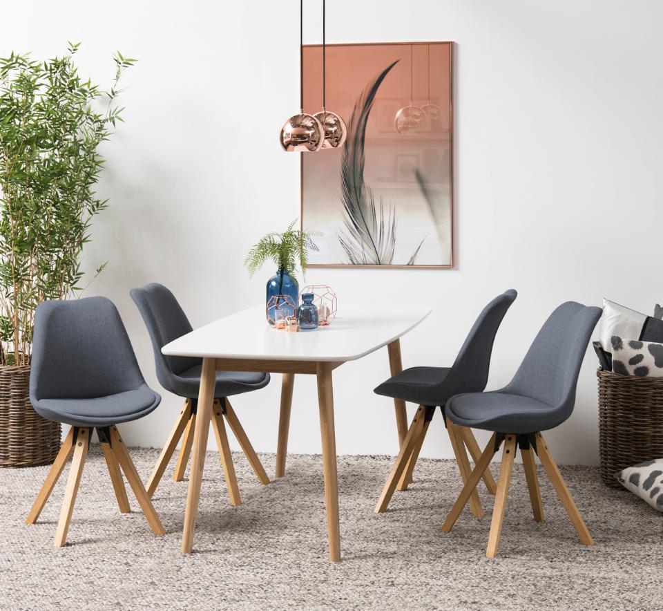 Krzesło 'Lebrija' - Ciemnoszary/Naturalny