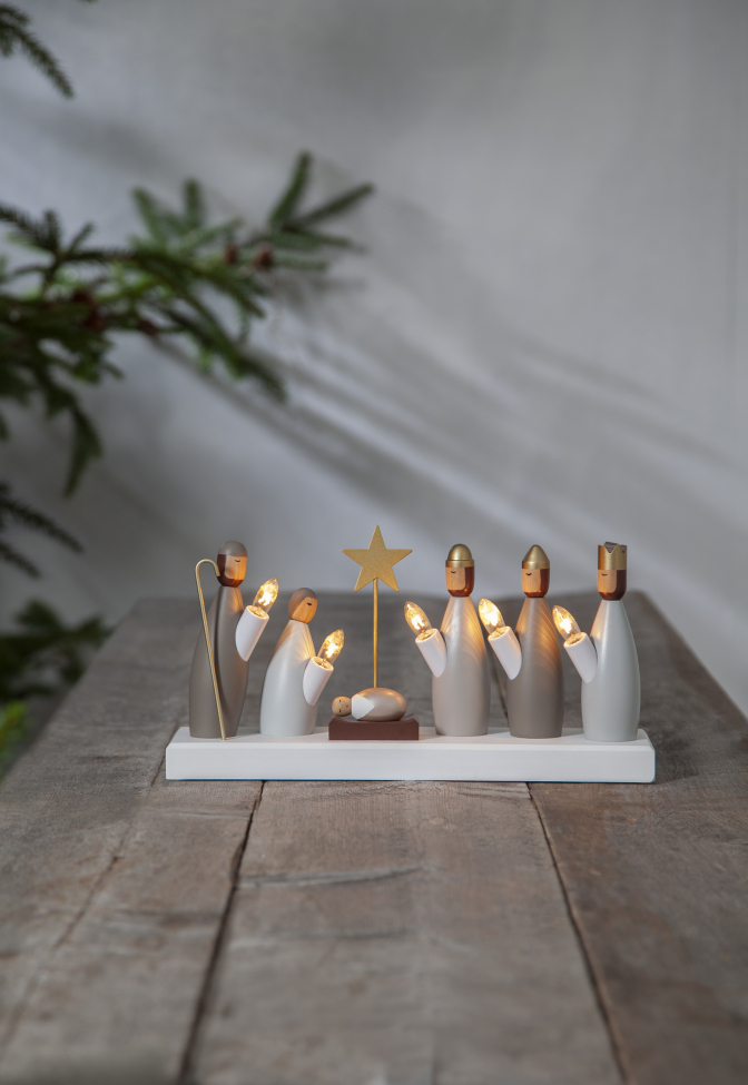 Świecznik adwentowy 'Krubba' - Biały