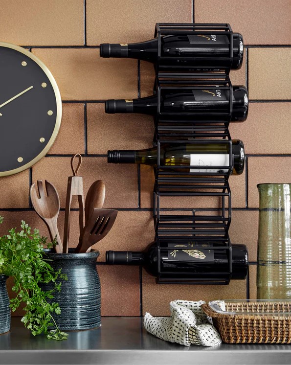 Wieszak 'Wine' - Żelazo/Czarny