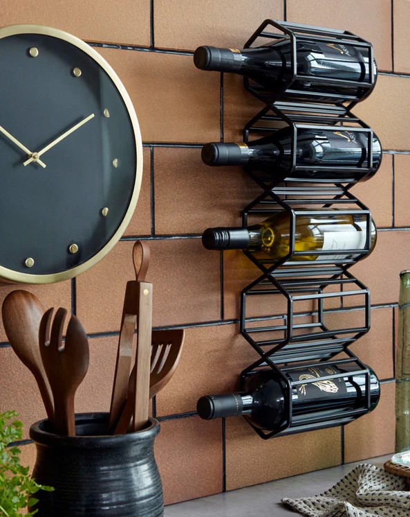 Wieszak 'Wine' - Żelazo/Czarny