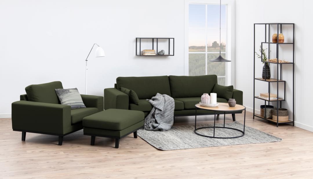 Stolik kawowy 'Hydra' 80cm - Naturalny/Czarny