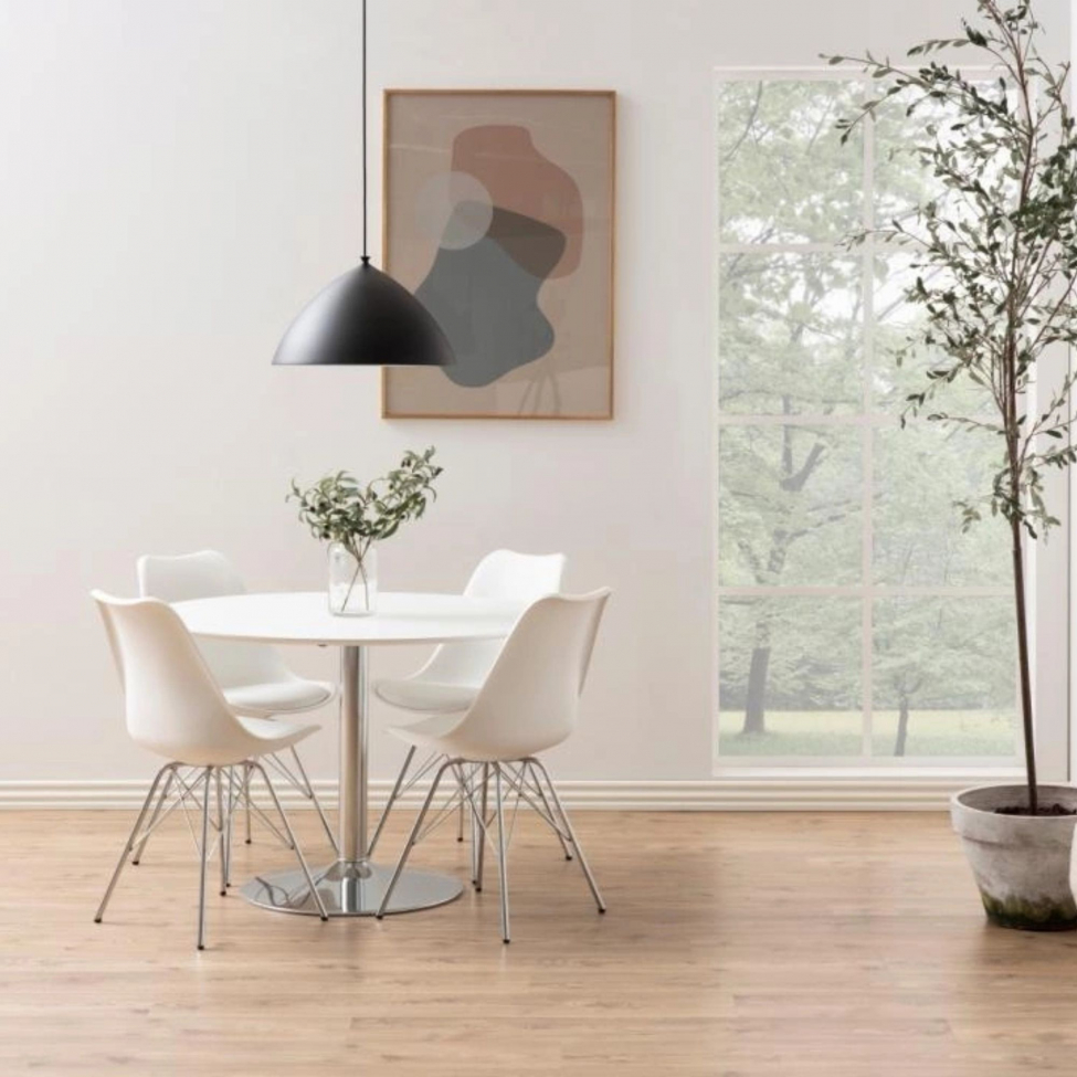 Krzesło 'Eris' - Biały/Srebrny