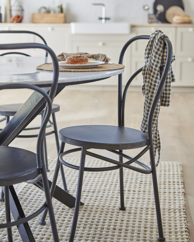 Stół 'Milan' okrągły 120cm - Biały/czarny