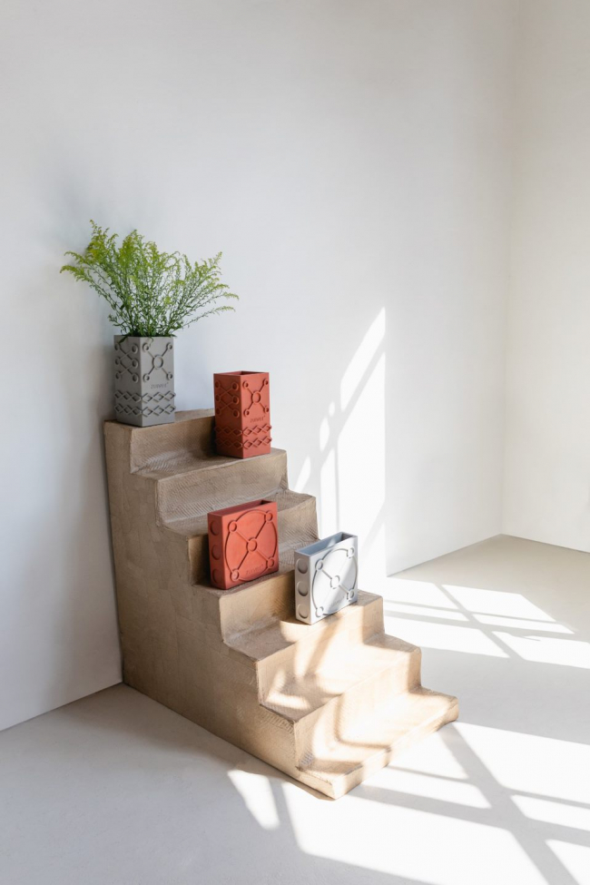 Wazon 'Graphic Square' - Szary