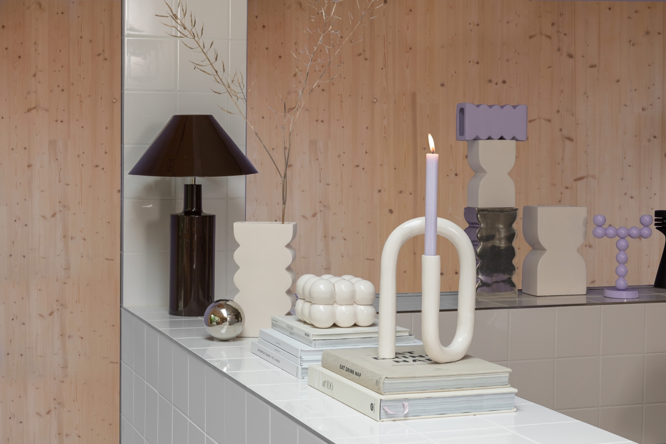 Świecznik 'Bubbles' - Fioletowy