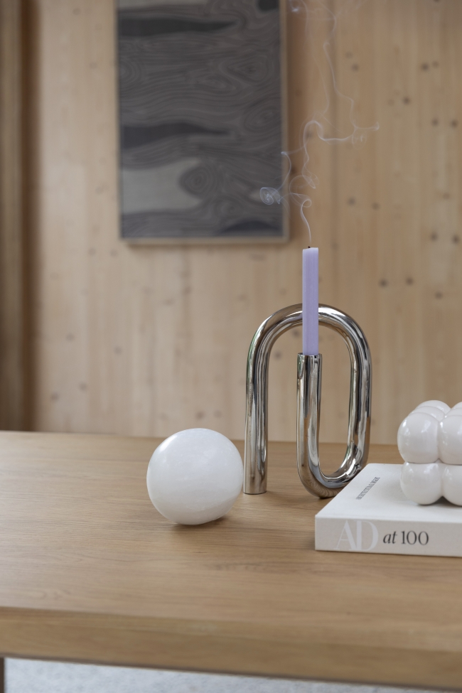 Świecznik 'Tubo' - Srebrny L