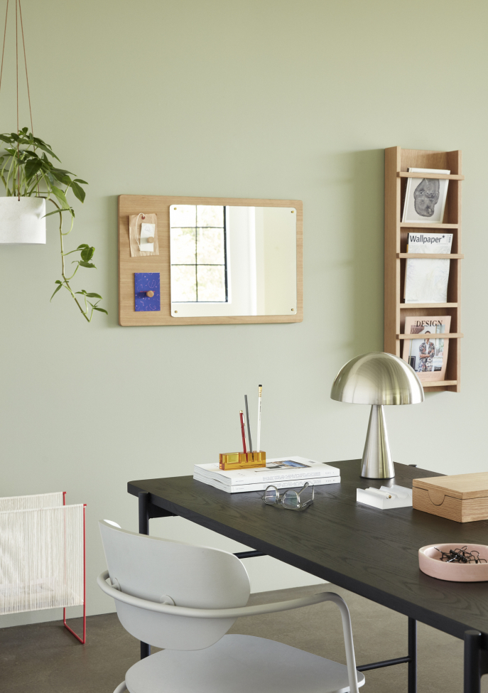 Lustro ścienne z magnesami 'Split' 80x50cm - Dąb