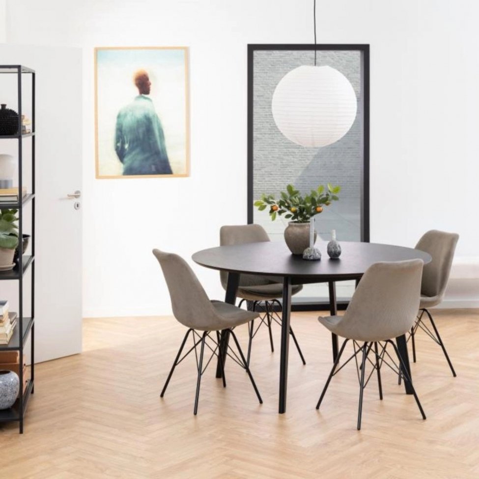 Krzesło 'Eris' - Ciemnobeżowe/Czarny