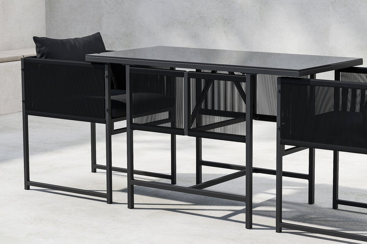 Zestaw jadalny 'Cala' - Czarny