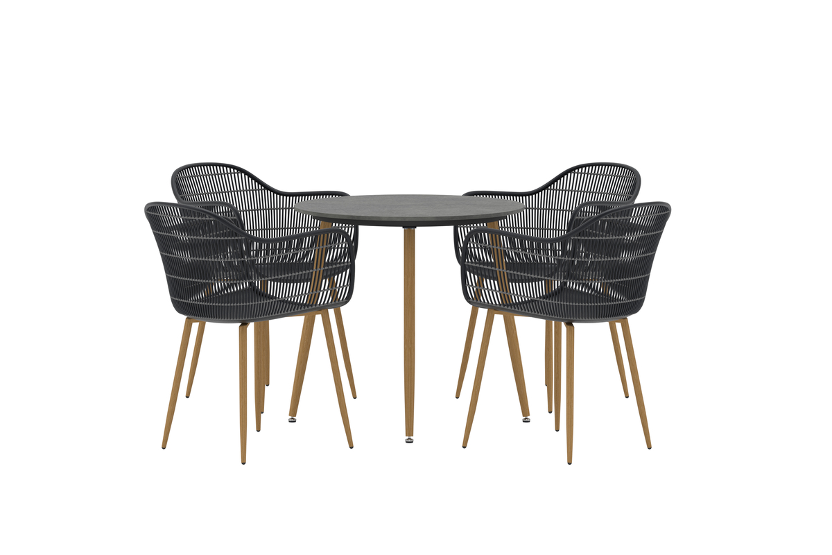 Zestaw obiadowy 'Anafi' – szary/czarny