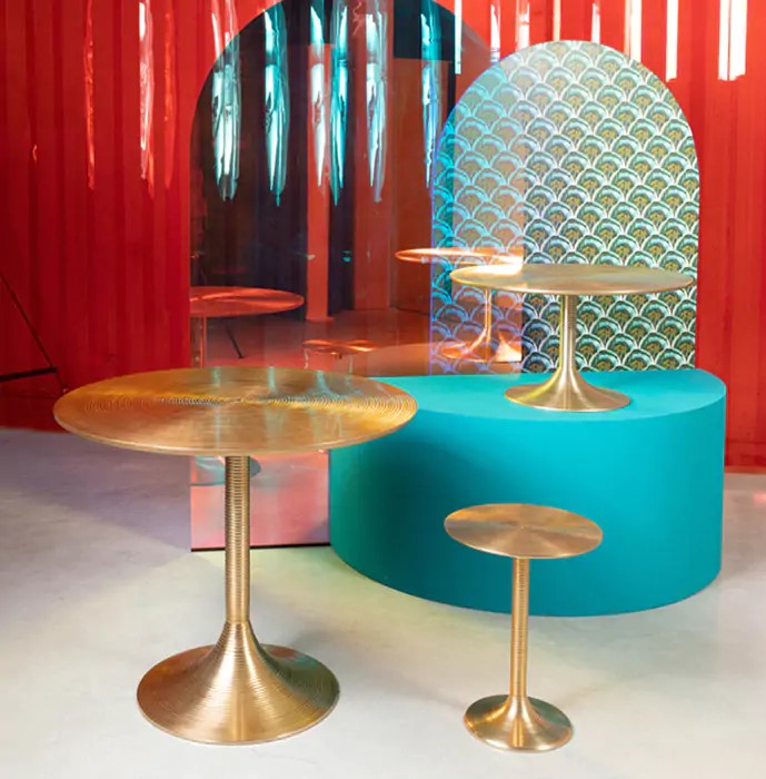 Stół 'Hypnotising' Okrągły 92cm - Złoty