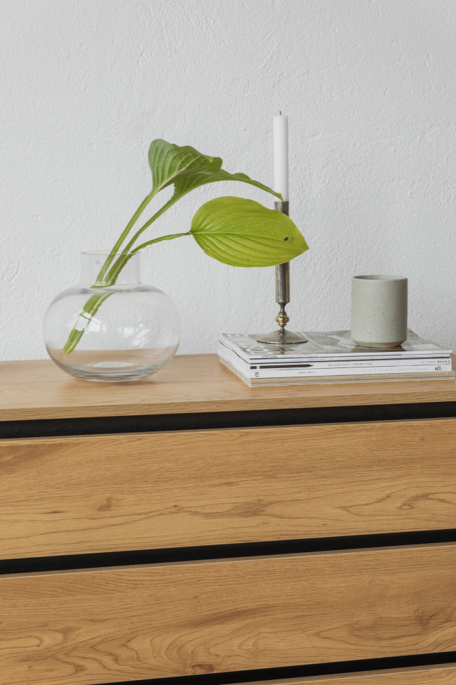 Komoda 'Elle' 90x90 - Dąb/Czarny